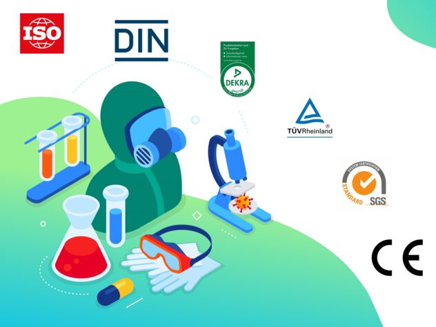 Voll zertifizierte Schutzausrüstung